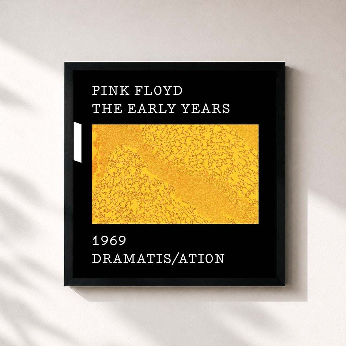 #noir Tableau carré de l'album 1969 Dramatis/ation de Pink Floyd, cadre noir 32x32 cm