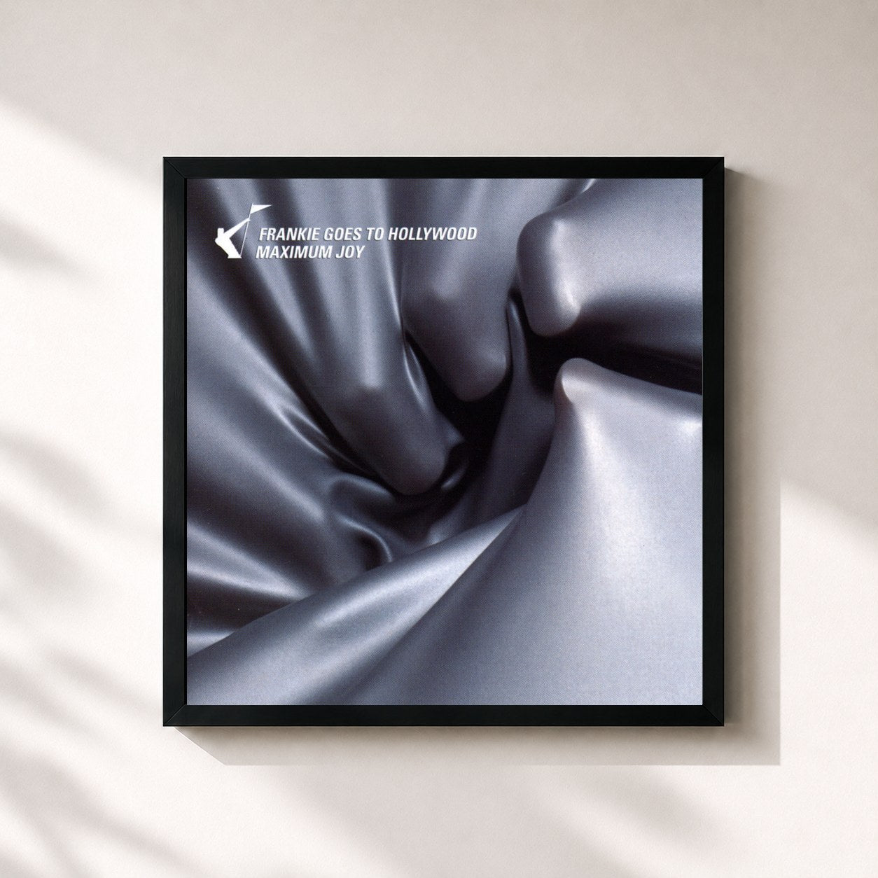 #noir Tableau carré de l'album Maximum Joy de Frankie Goes to Hollywood, cadre noir 32x32 cm