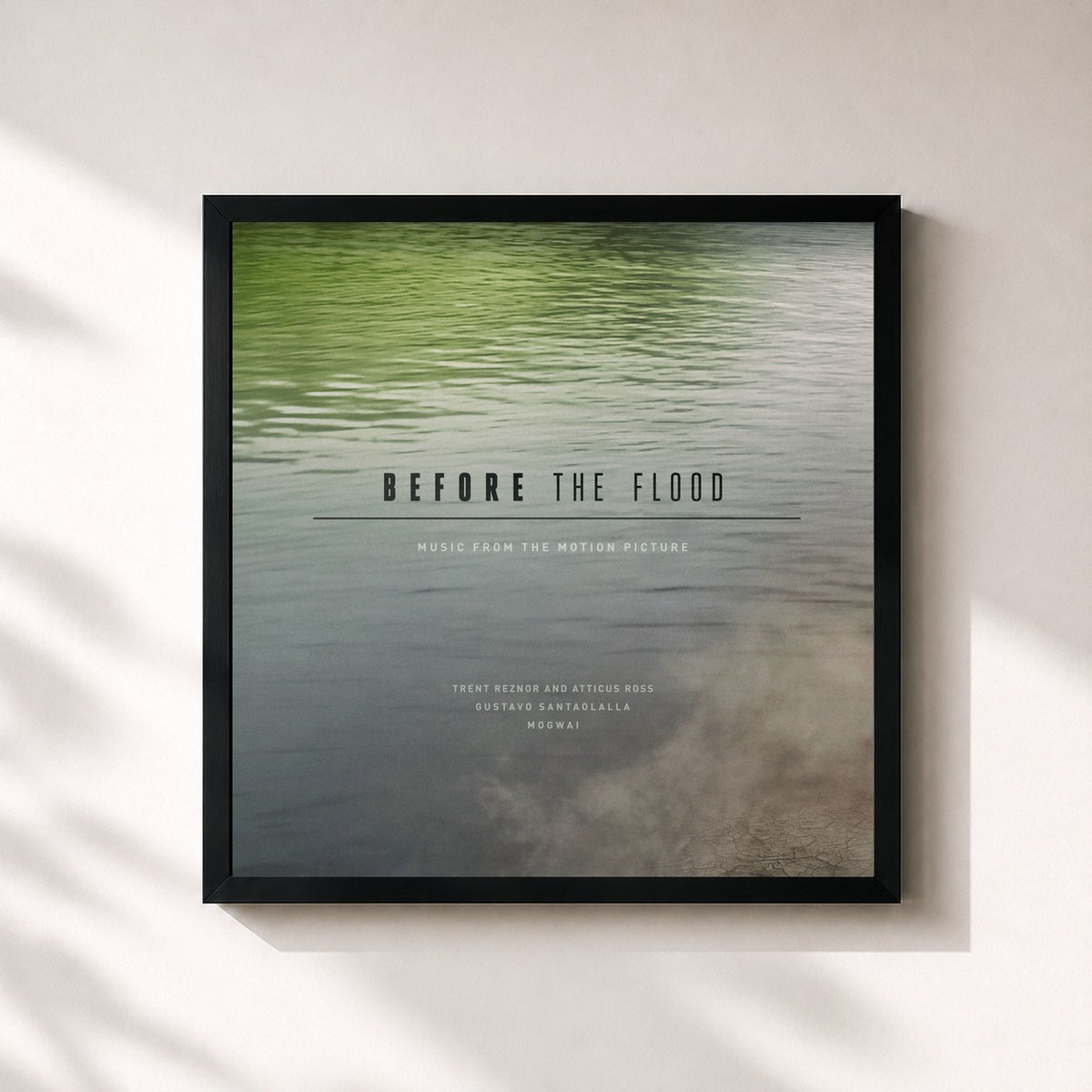 #noir Tableau carré de l'album Before the Flood (Music from the Motion Picture) de Trent Reznor and Atticus Ross, cadre noir 32x32 cm