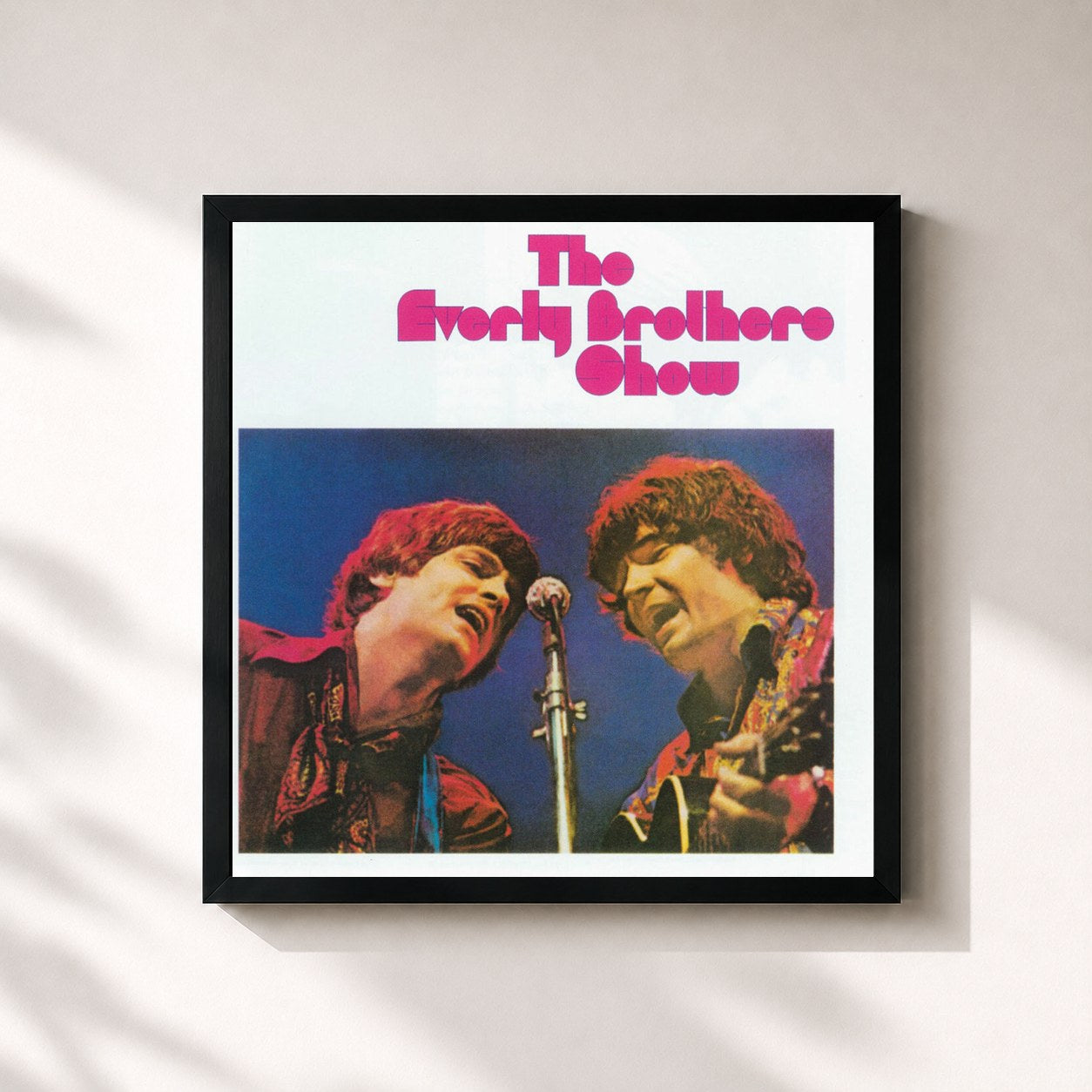 #noir Tableau carré de l'album The Everly Brothers Show de The Everly Brothers, cadre noir 32x32 cm