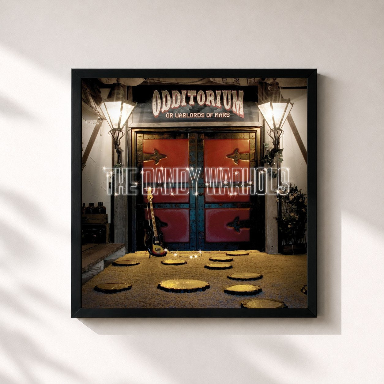 #noir Tableau carré de l'album Odditorium Or Warlords Of Mars de The Dandy Warhols, cadre noir 32x32 cm