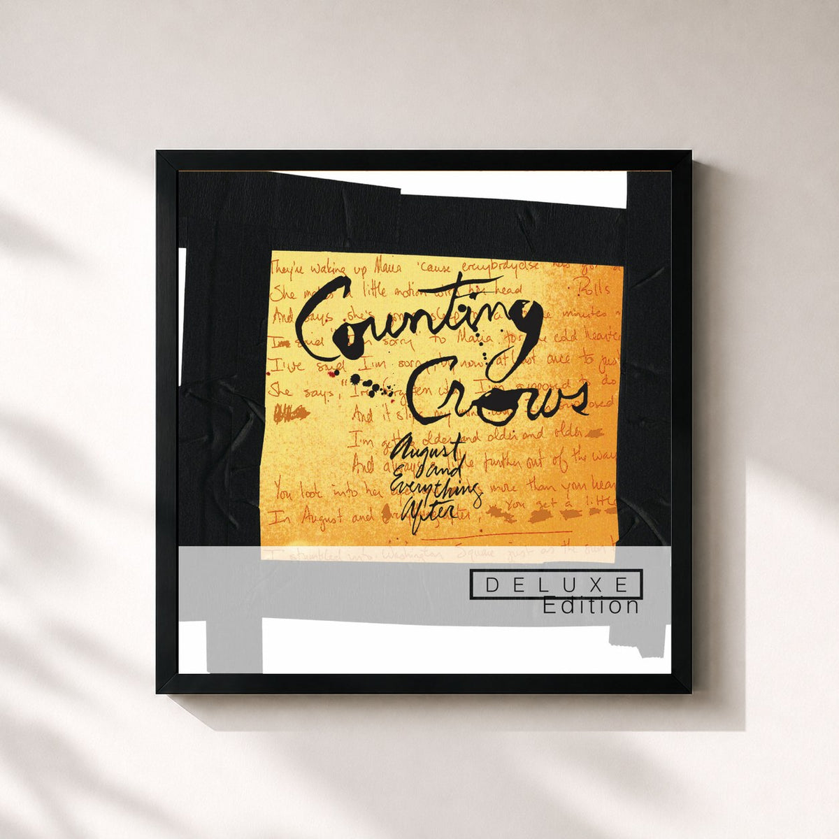 #noir August And Everything After di Counting Crows in stampa quadrata incorniciata, cornice nera 32x32 cm