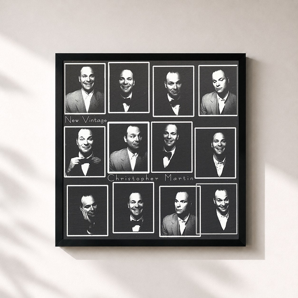 #noir Tableau carré de l'album New Vintage de Christopher Martin, cadre noir 32x32 cm