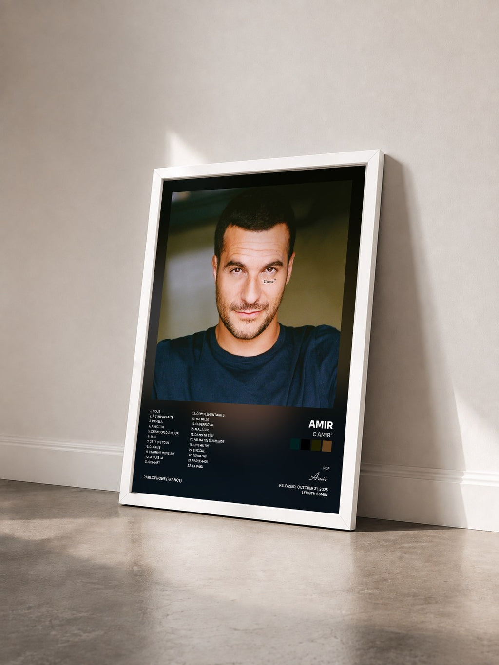 #blanc Tableau de l'album C amir² de Amir vu de trois quarts, cadre blanc