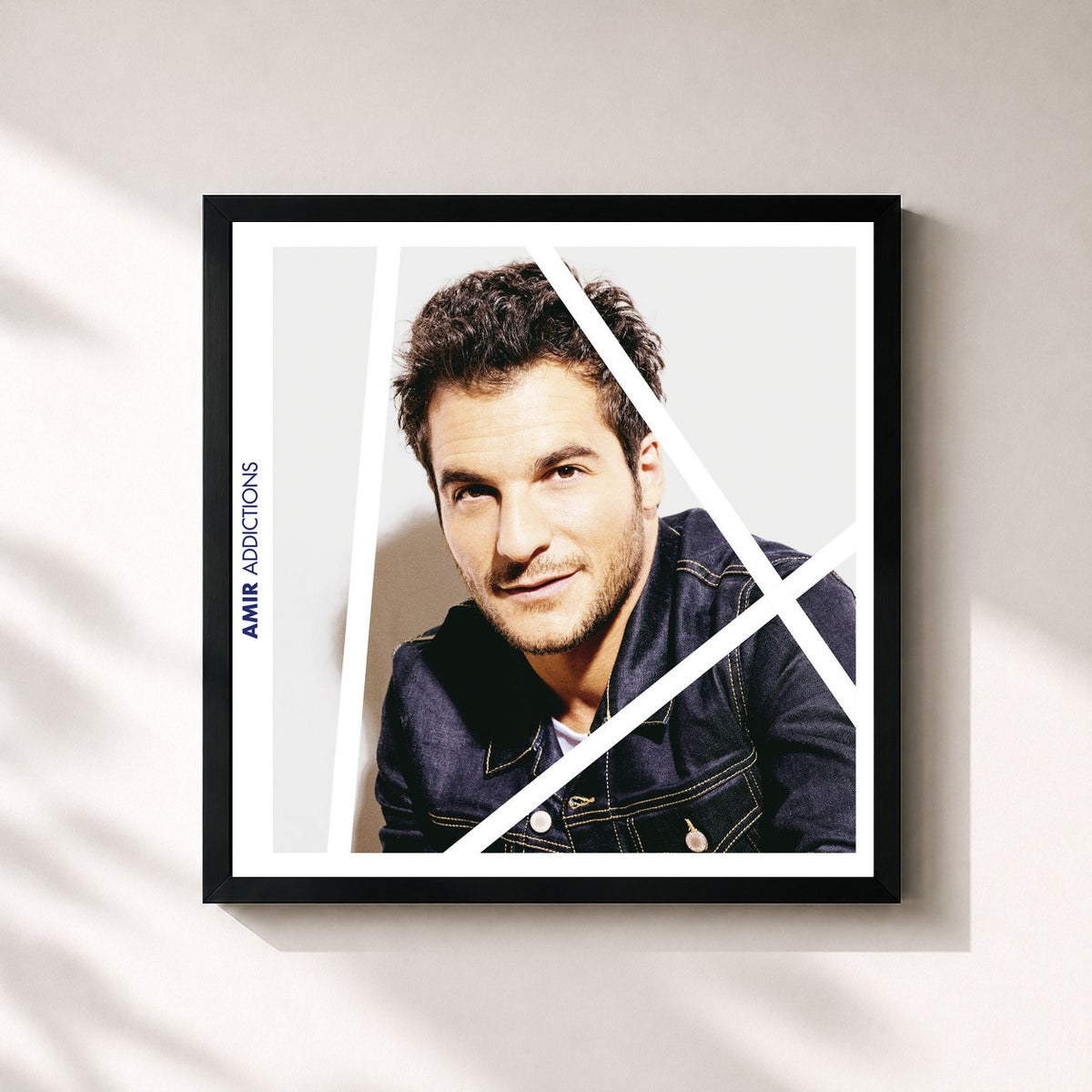 #noir Tableau carré de l'album Addictions (Ultimate Version) de Amir, cadre noir 32x32 cm