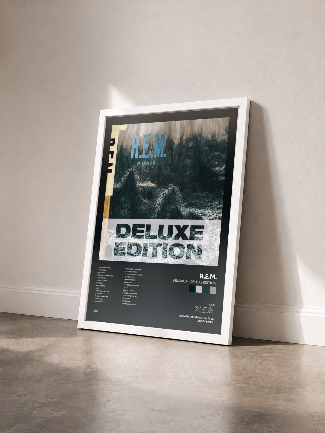 #blanc Tableau de l'album Murmur - Deluxe Edition de R.E.M. vu de trois quarts, cadre blanc