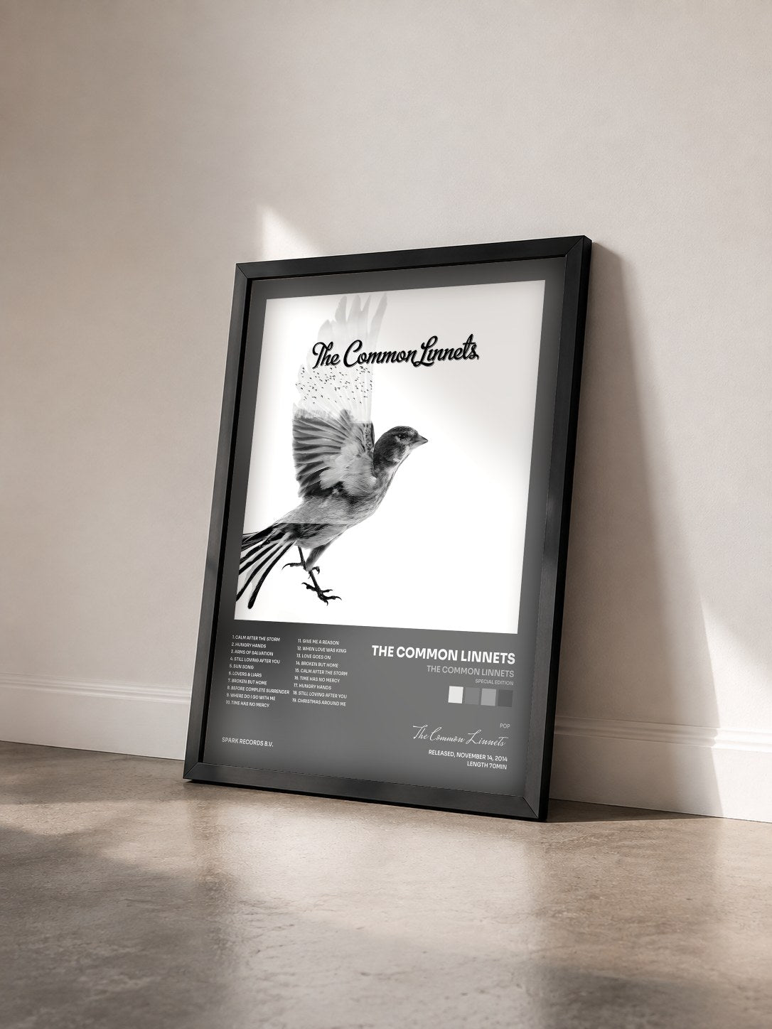 #noir Tableau de l'album The Common Linnets (Special Edition) de The Common Linnets vu de trois quarts, cadre noir