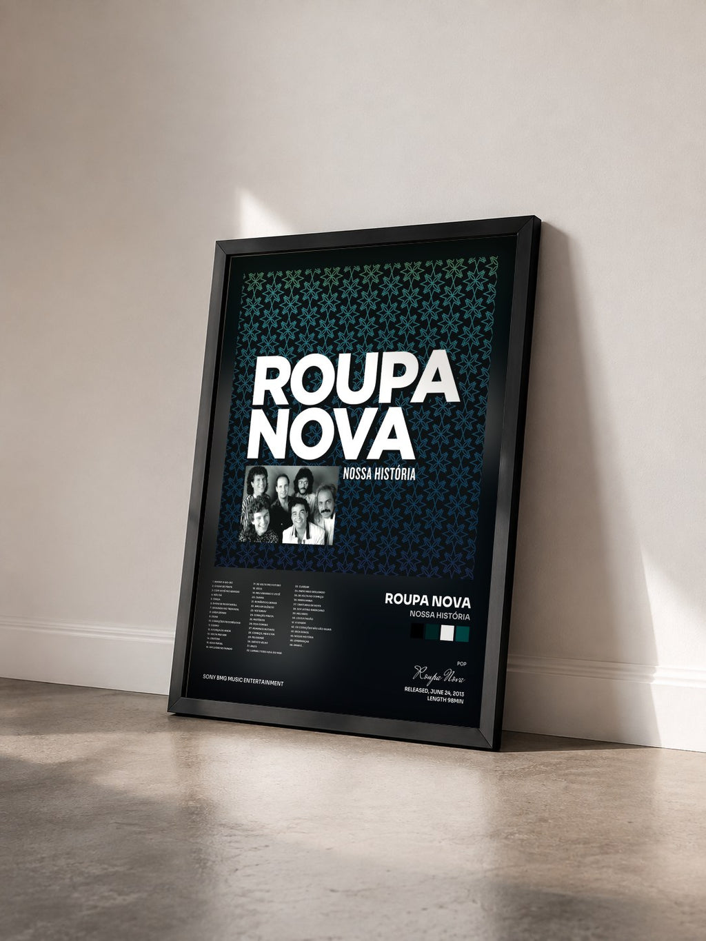 #noir Tableau de l'album Nossa História de Roupa Nova vu de trois quarts, cadre noir