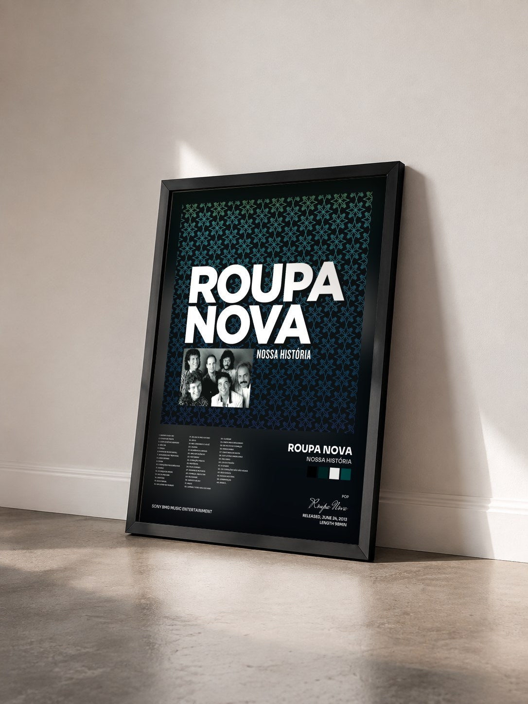 #noir Tableau de l'album Nossa História de Roupa Nova vu de trois quarts, cadre noir