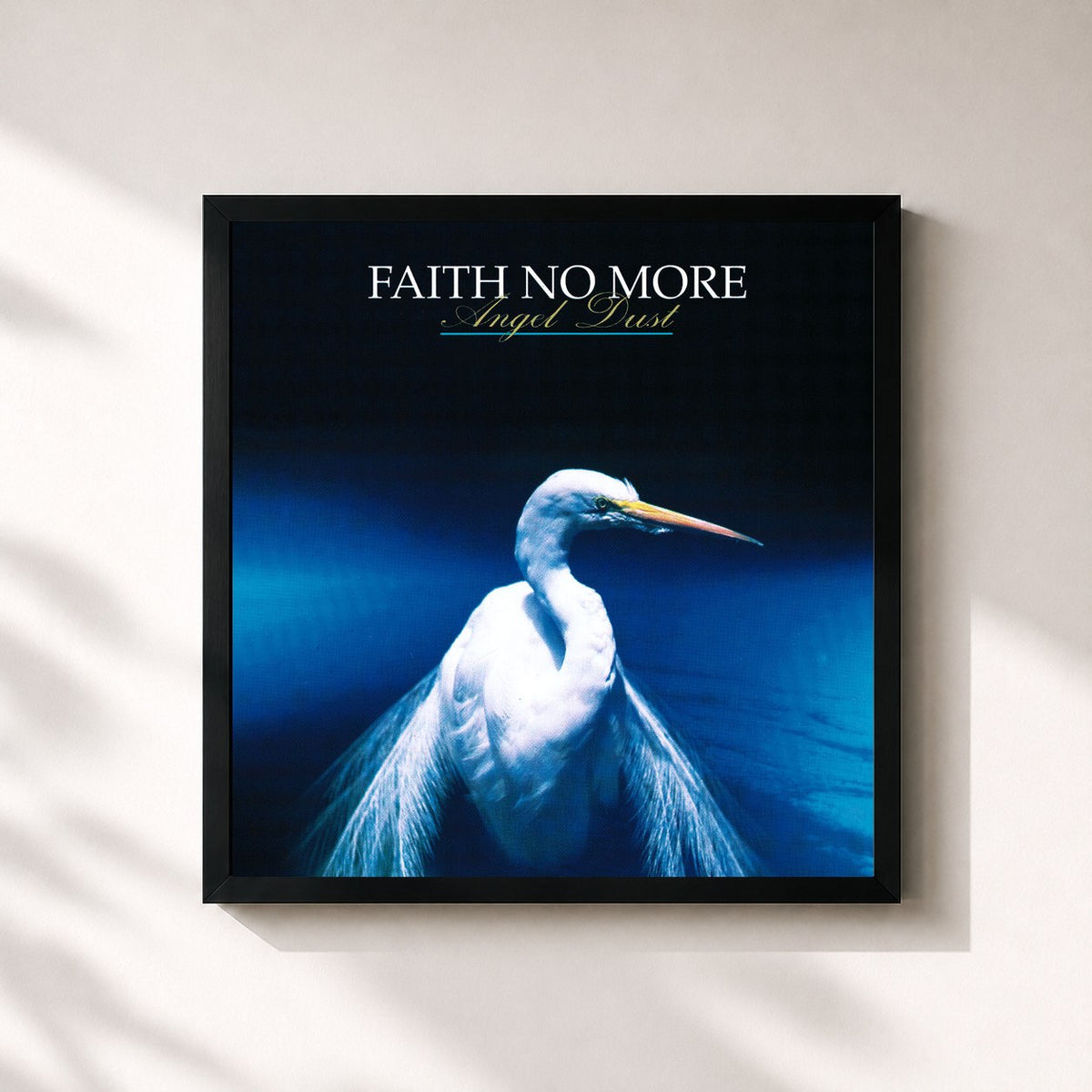 #noir Tableau carré de l'album Angel Dust de Faith No More, cadre noir 32x32 cm