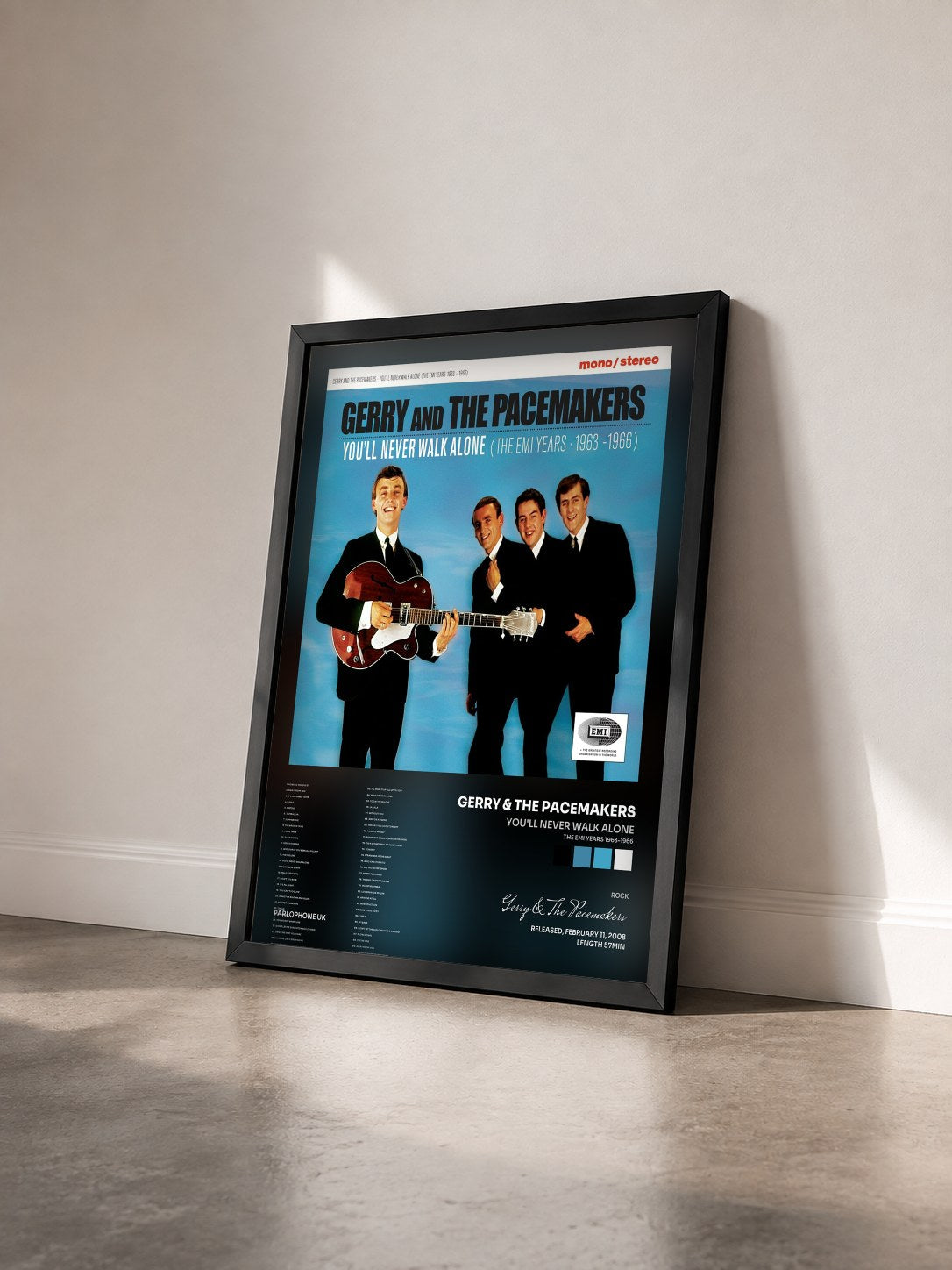 #noir Tableau de l'album You'll Never Walk Alone (The EMI Years 1963-1966) de Gerry & The Pacemakers vu de trois quarts, cadre noir