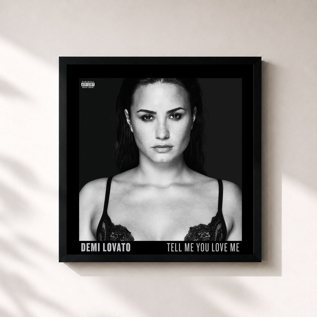 #noir Tableau carré de l'album Tell Me You Love Me (Deluxe) de Demi Lovato, cadre noir 32x32 cm