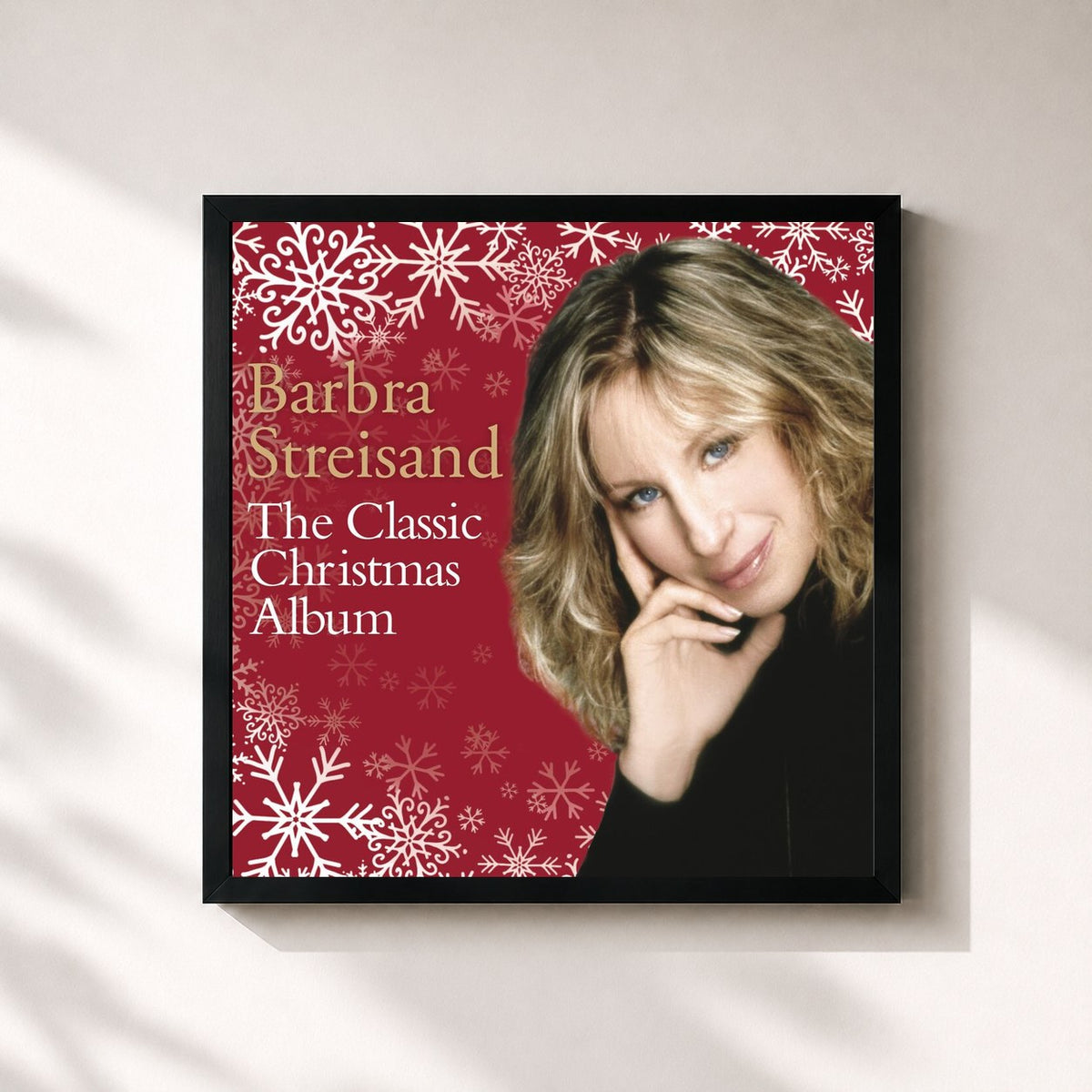 #noir The Classic Christmas Album de Barbra Streisand en lámina cuadrada enmarcada, marco negro de 32x32 cm