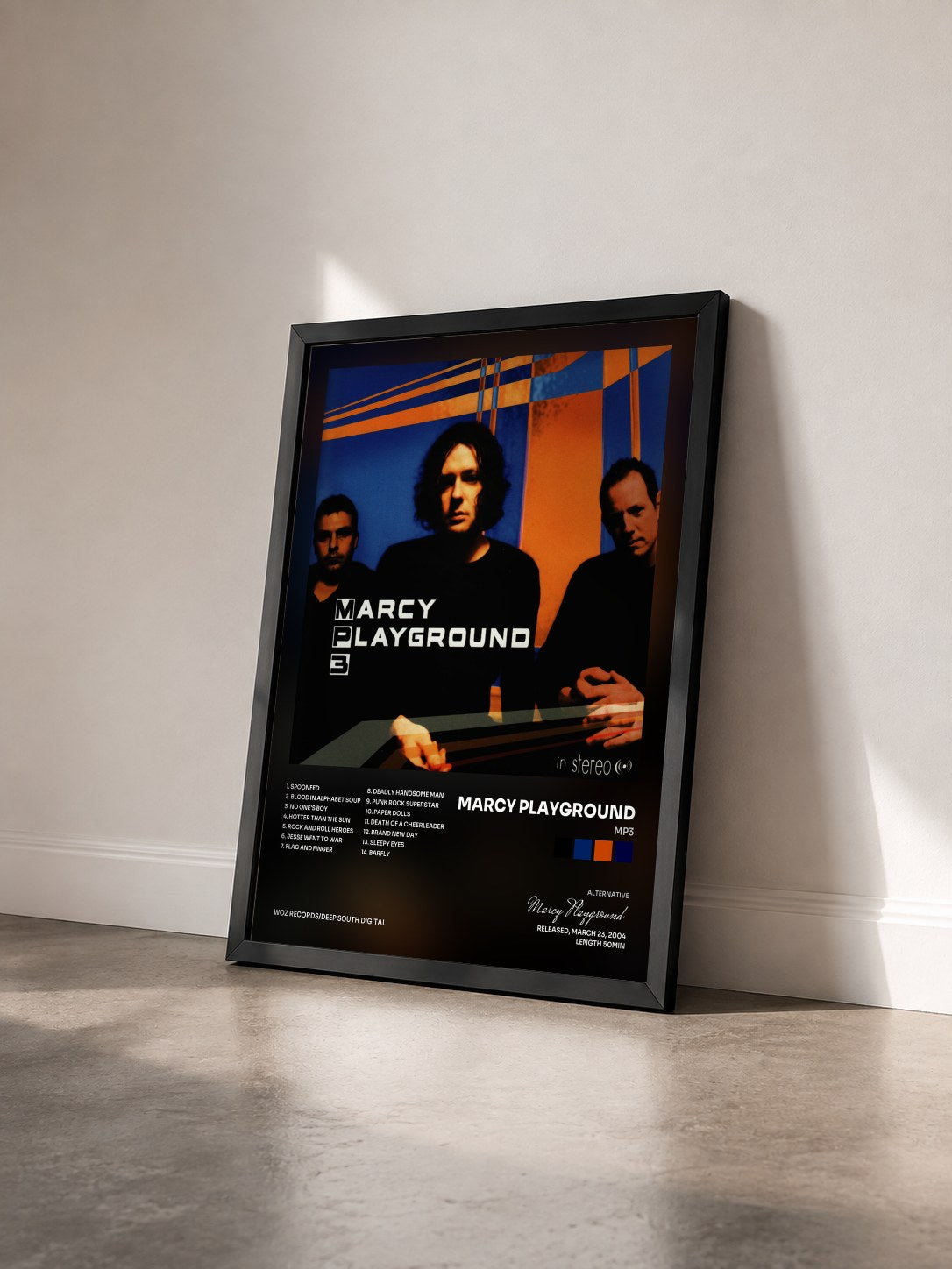 #noir Tableau de l'album MP3 de Marcy Playground vu de trois quarts, cadre noir