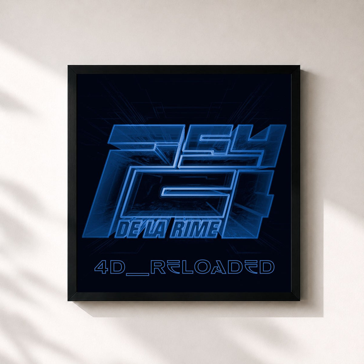 #noir 4D : Reloaded de Psy 4 De La Rime en lámina cuadrada enmarcada, marco negro de 32x32 cm