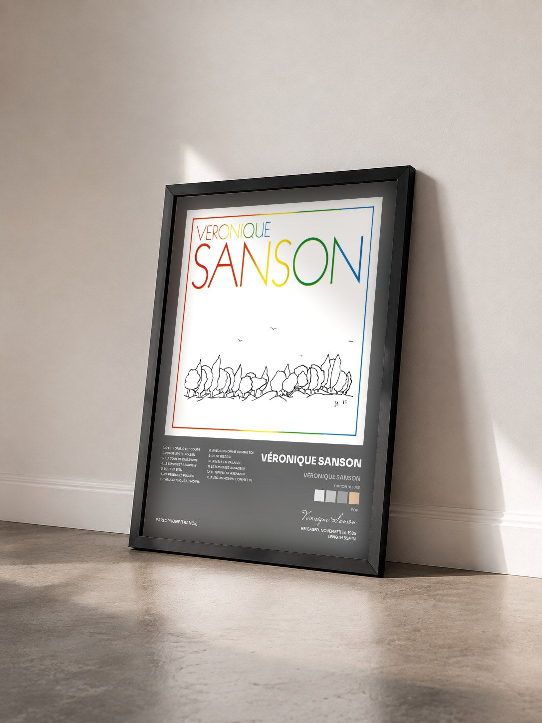 #noir Véronique Sanson (Edition Deluxe) di Véronique Sanson in stampa incorniciata vista di tre quarti, cornice nera