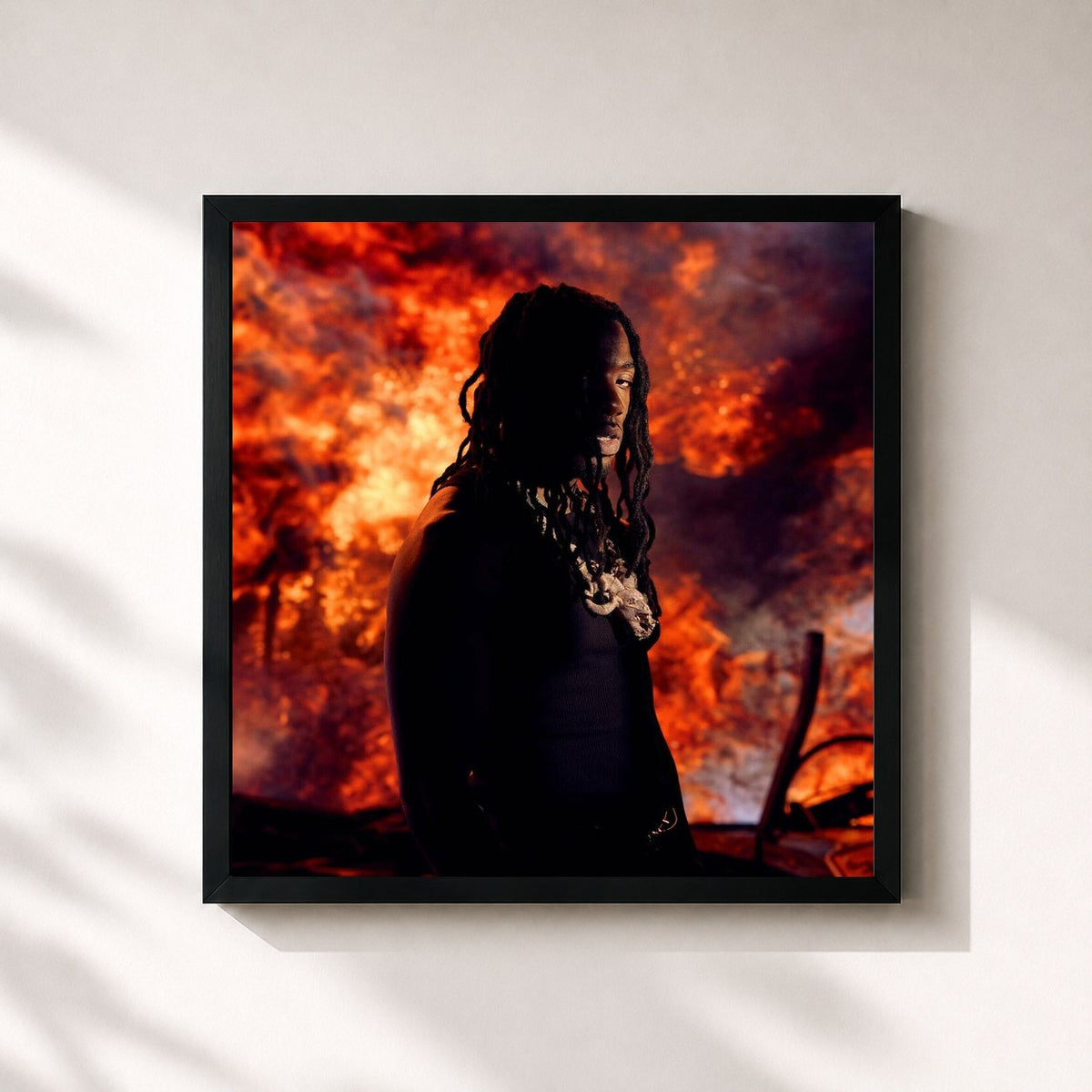 #noir Tableau carré de l'album APOCALYPSE de Gazo, cadre noir 32x32 cm