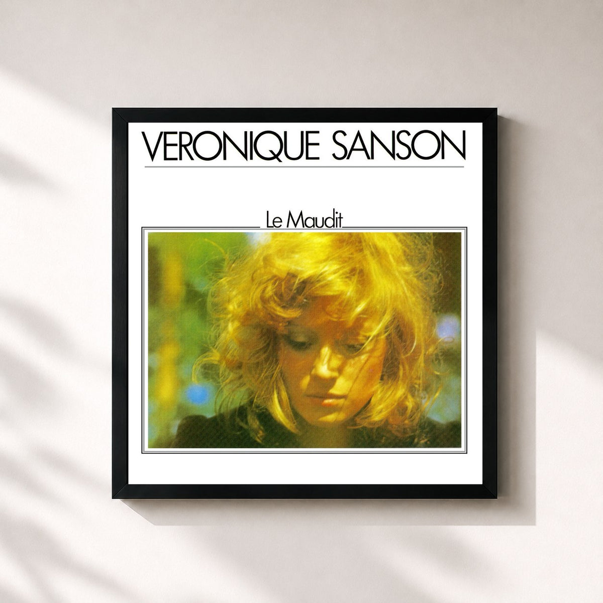 #noir Le Maudit (Remasterisé en 2008) di Véronique Sanson in stampa quadrata incorniciata, cornice nera 32x32 cm