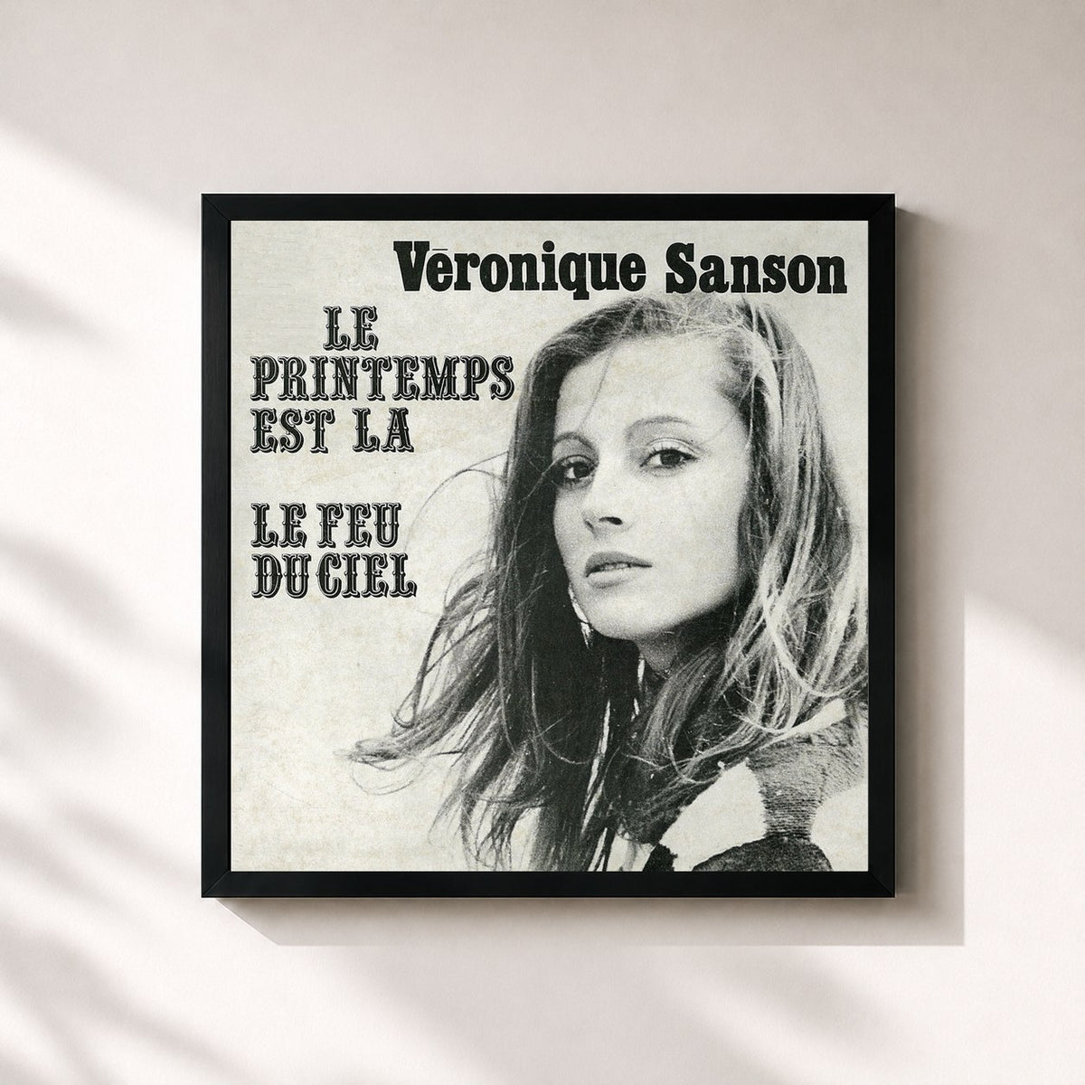 #noir Le printemps est là (Edition Deluxe) di Véronique Sanson in stampa quadrata incorniciata, cornice nera 32x32 cm