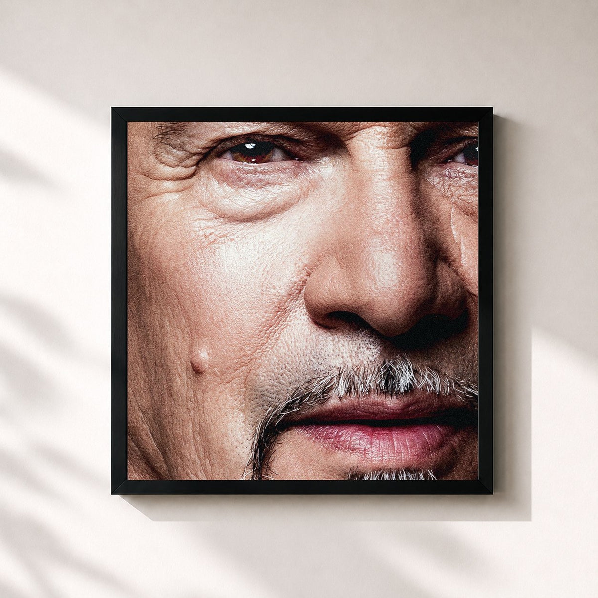 #noir Tableau carré de l'album Grandeur Nature de Florent Pagny, cadre noir 32x32 cm