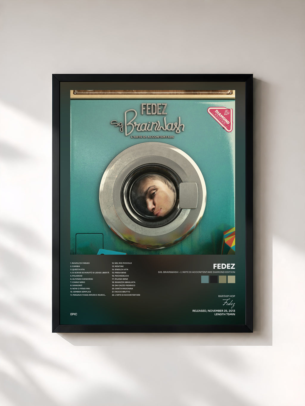 #noir Sig. Brainwash - L'arte di accontentare Diamond Edition di Fedez in stampa incorniciata, cornice nera, stampata e incorniciata in Francia