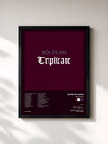 #noir Tableau de l'album Triplicate de Bob Dylan, cadre noir, imprimé et encadré en France