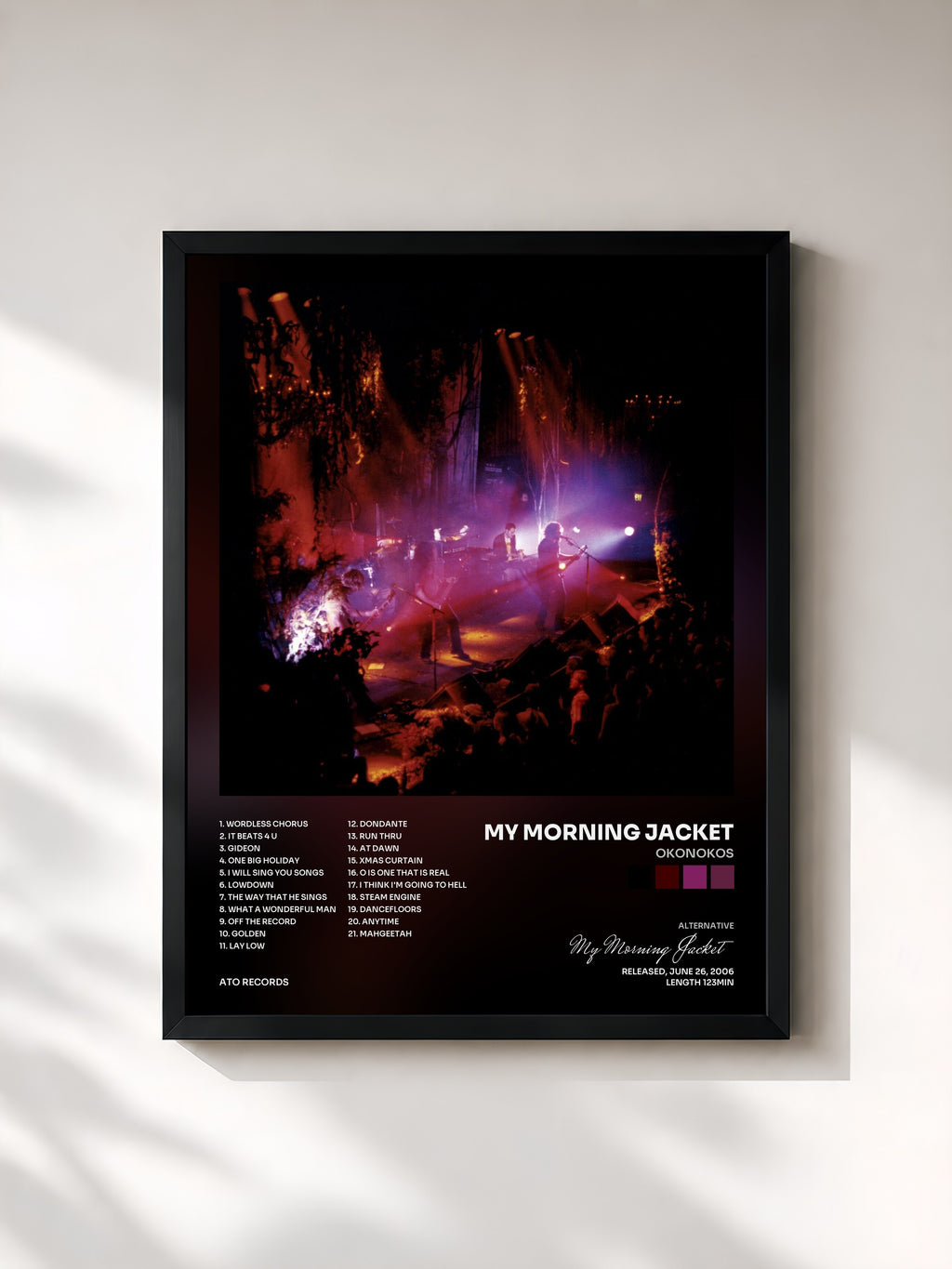 #noir Tableau de l'album Okonokos de My Morning Jacket, cadre noir, imprimé et encadré en France