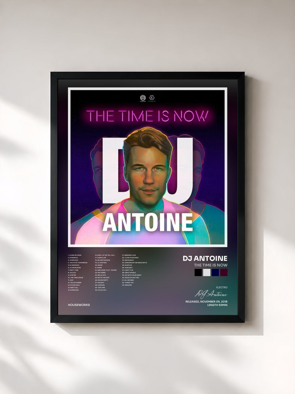 #noir The Time Is Now di DJ Antoine in stampa incorniciata, cornice nera, stampata e incorniciata in Francia