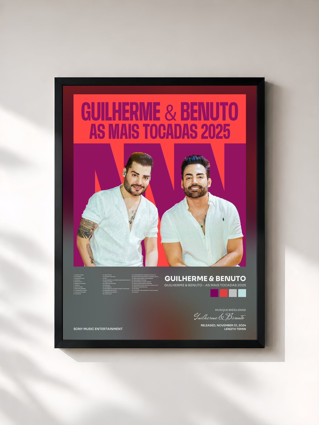 #noir Guilherme & Benuto - As Mais Tocadas 2025 von Guilherme & Benuto als gerahmter Kunstdruck, schwarzer Rahmen, gedruckt und gerahmt in Frankreich