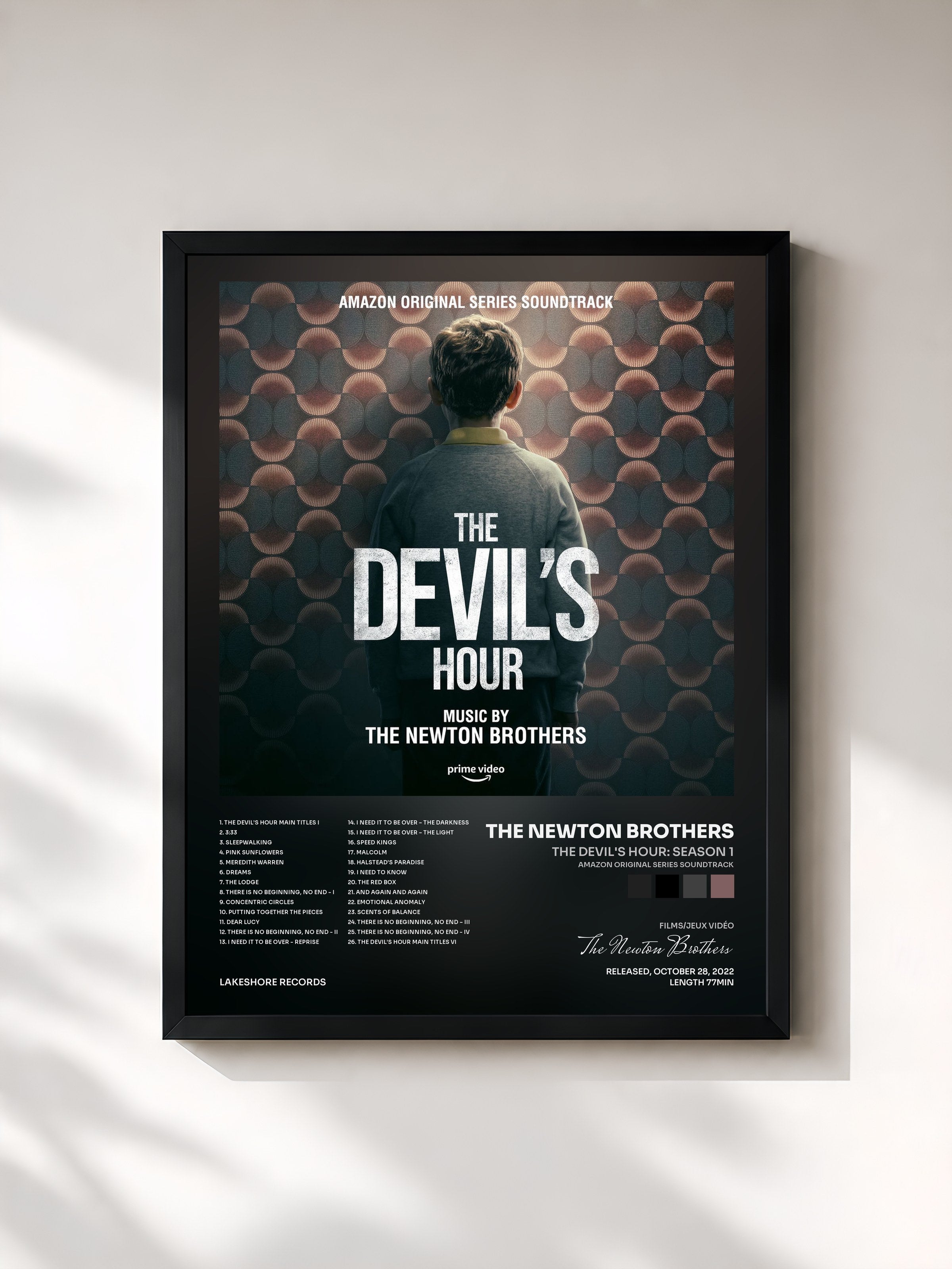 #noir Tableau de l'album The Devil's Hour: Season 1 (Amazon Original Series Soundtrack) de The Newton Brothers, cadre noir, imprimé et encadré en France