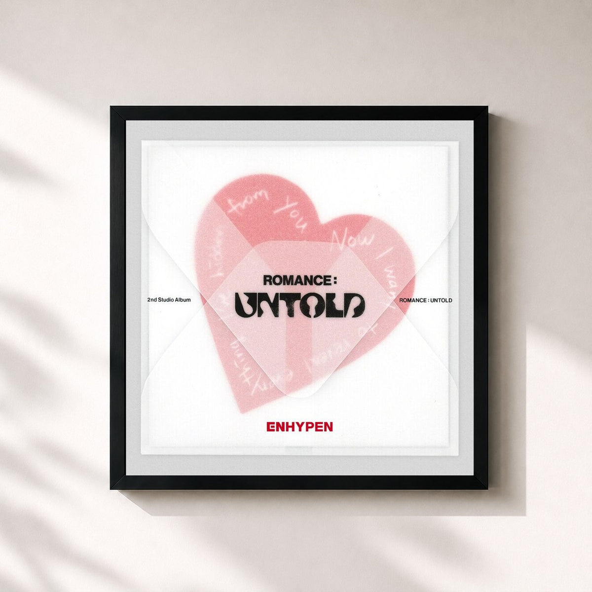 #noir Tableau carré de l'album ROMANCE : UNTOLD de ENHYPEN, cadre noir 32x32 cm
