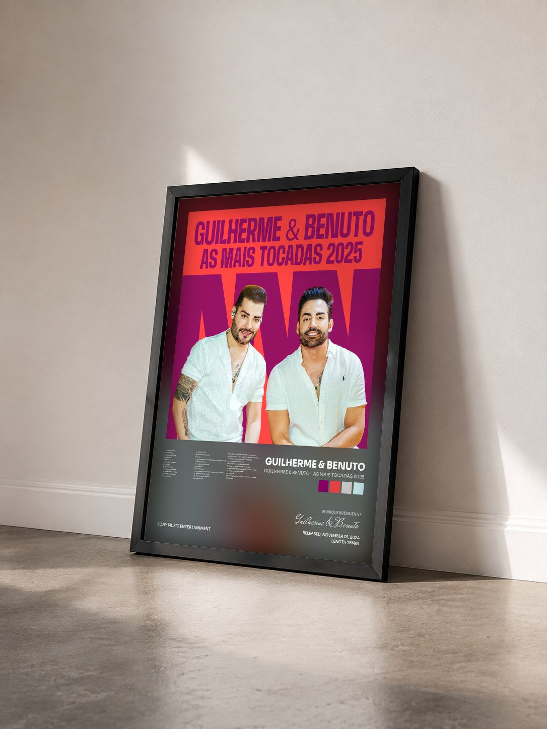 #noir Tableau de l'album Guilherme & Benuto - As Mais Tocadas 2025 de Guilherme & Benuto vu de trois quarts, cadre noir