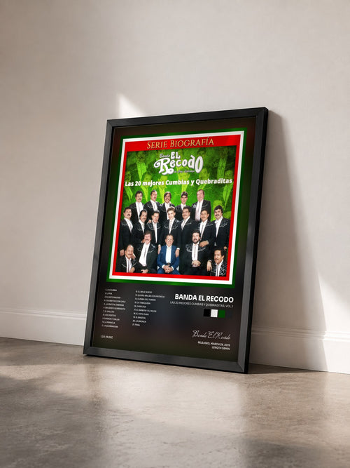 #noir Tableau de l'album Las 20 Mejores Cumbias y Quebraditas, Vol. 1 de Banda El Recodo vu de trois quarts, cadre noir