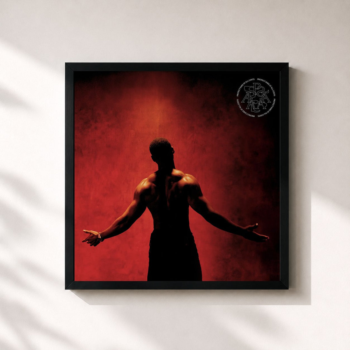 #noir Protect Sarz At All Costs by Sarz as a square framed art print, black 32x32 cm frame