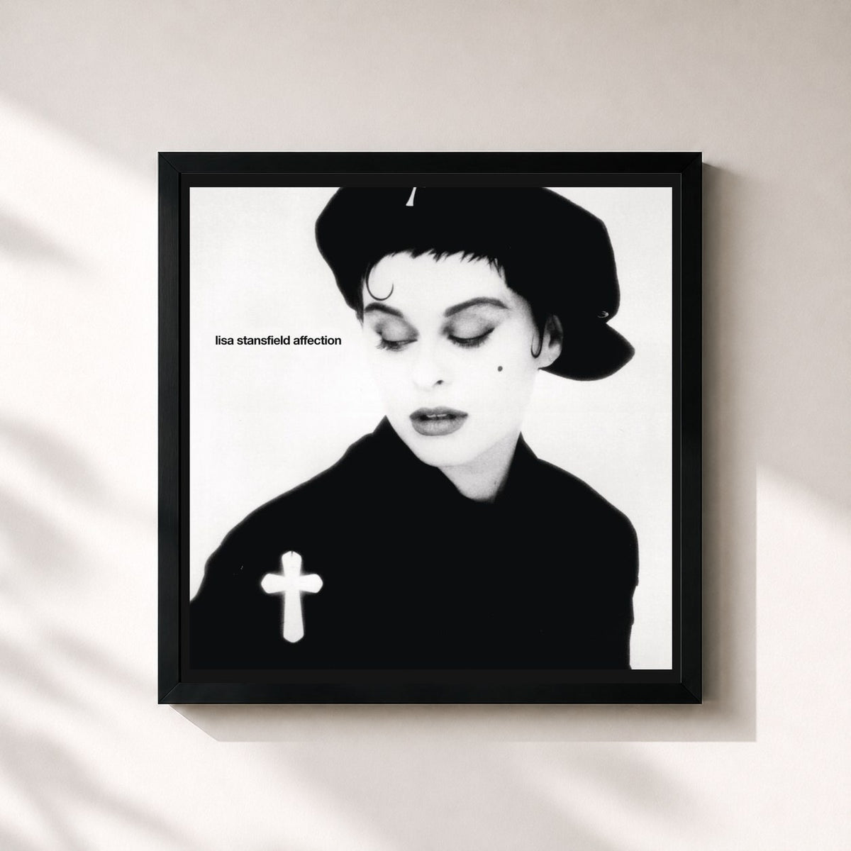 #noir Tableau carré de l'album Affection de Lisa Stansfield, cadre noir 32x32 cm