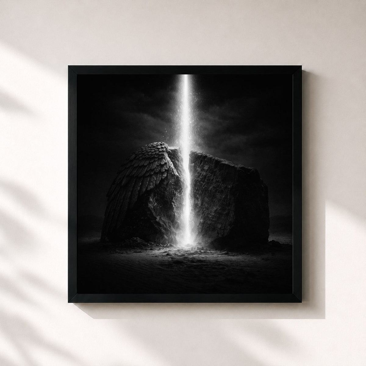 #noir Tableau carré de l'album Blanco nemesis de Booba, cadre noir 32x32 cm