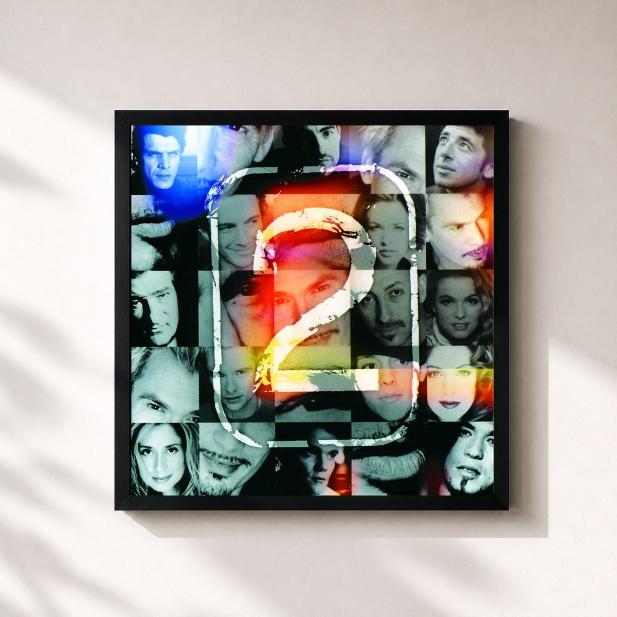 #noir Tableau carré de l'album 2 de Florent Pagny, cadre noir 32x32 cm