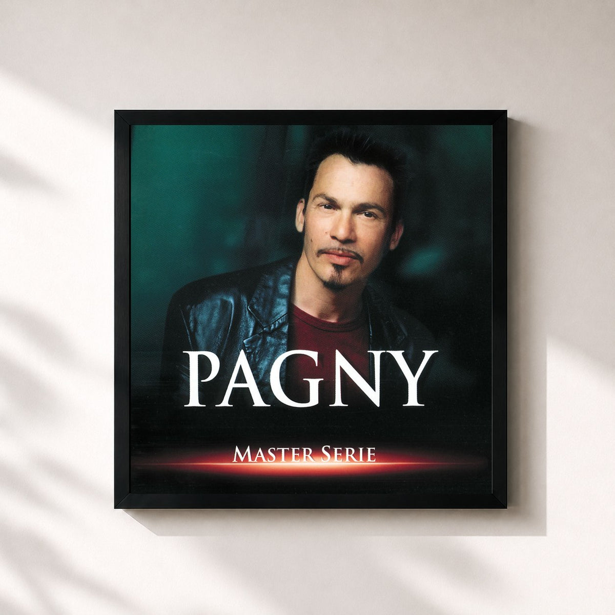 #noir Tableau carré de l'album Master Serie de Florent Pagny, cadre noir 32x32 cm