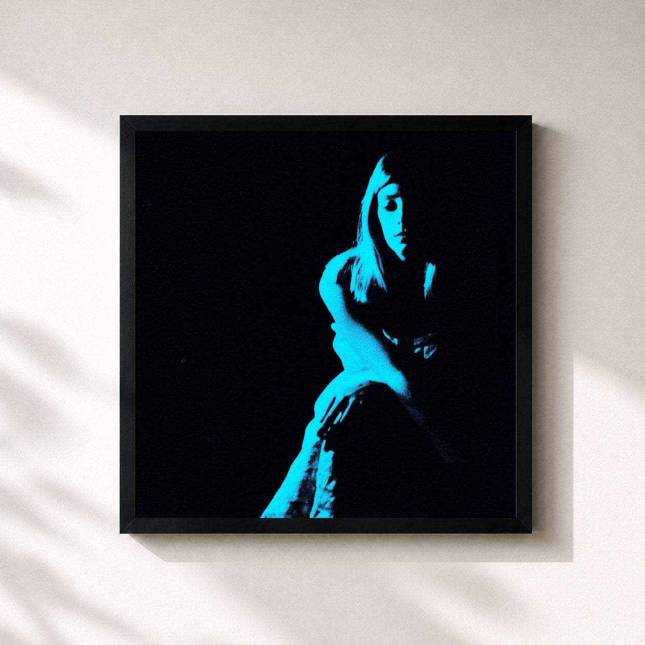 #noir Tableau carré de l'album The Night in Question: French Exit Outtakes de TV Girl, cadre noir 32x32 cm