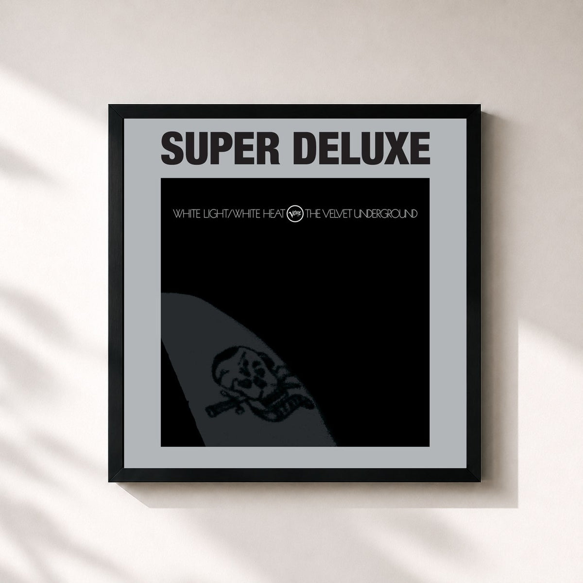 #noir White Light / White Heat (Super Deluxe) di The Velvet Underground in stampa quadrata incorniciata, cornice nera 32x32 cm