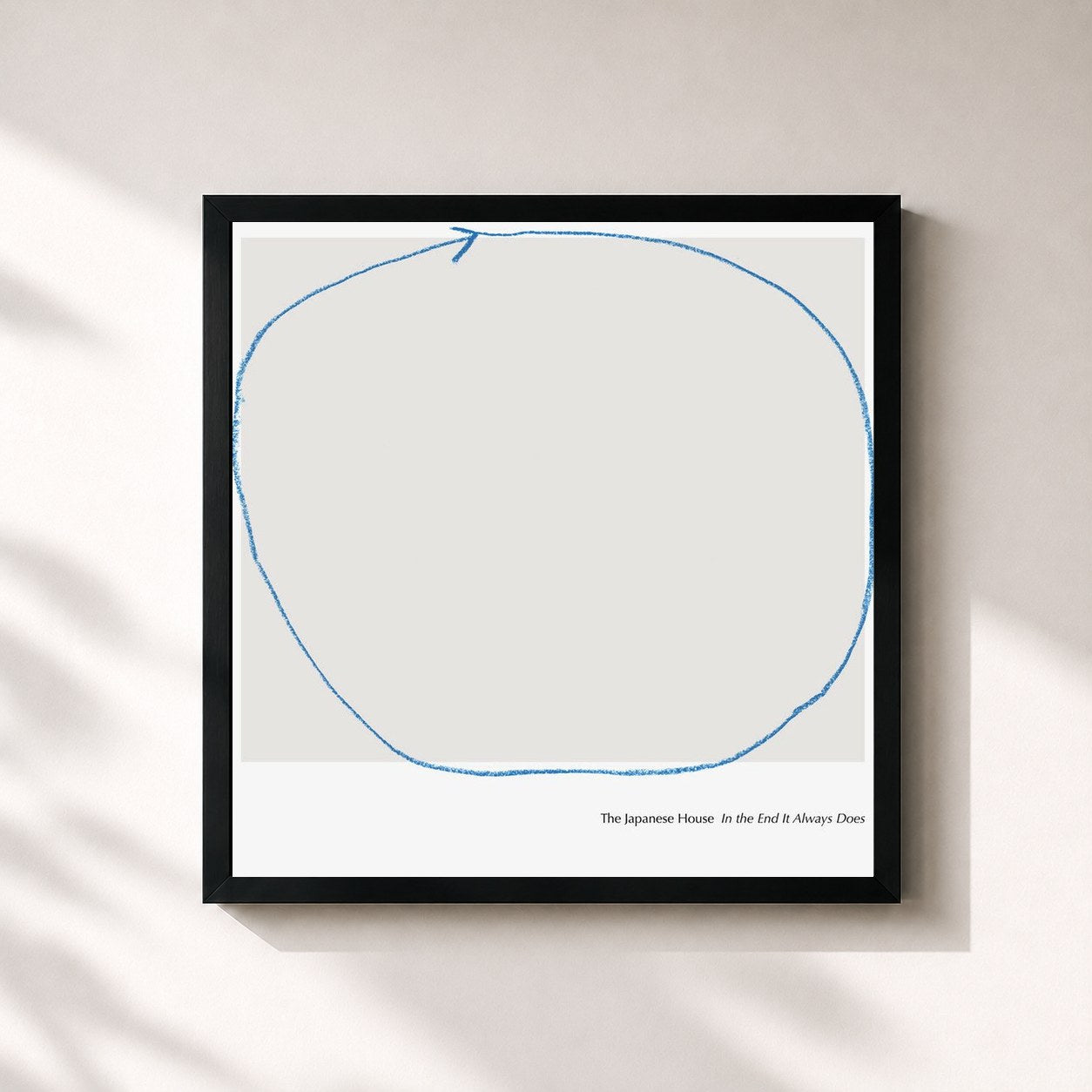 #noir Tableau carré de l'album In the End It Always Does de The Japanese House, cadre noir 32x32 cm