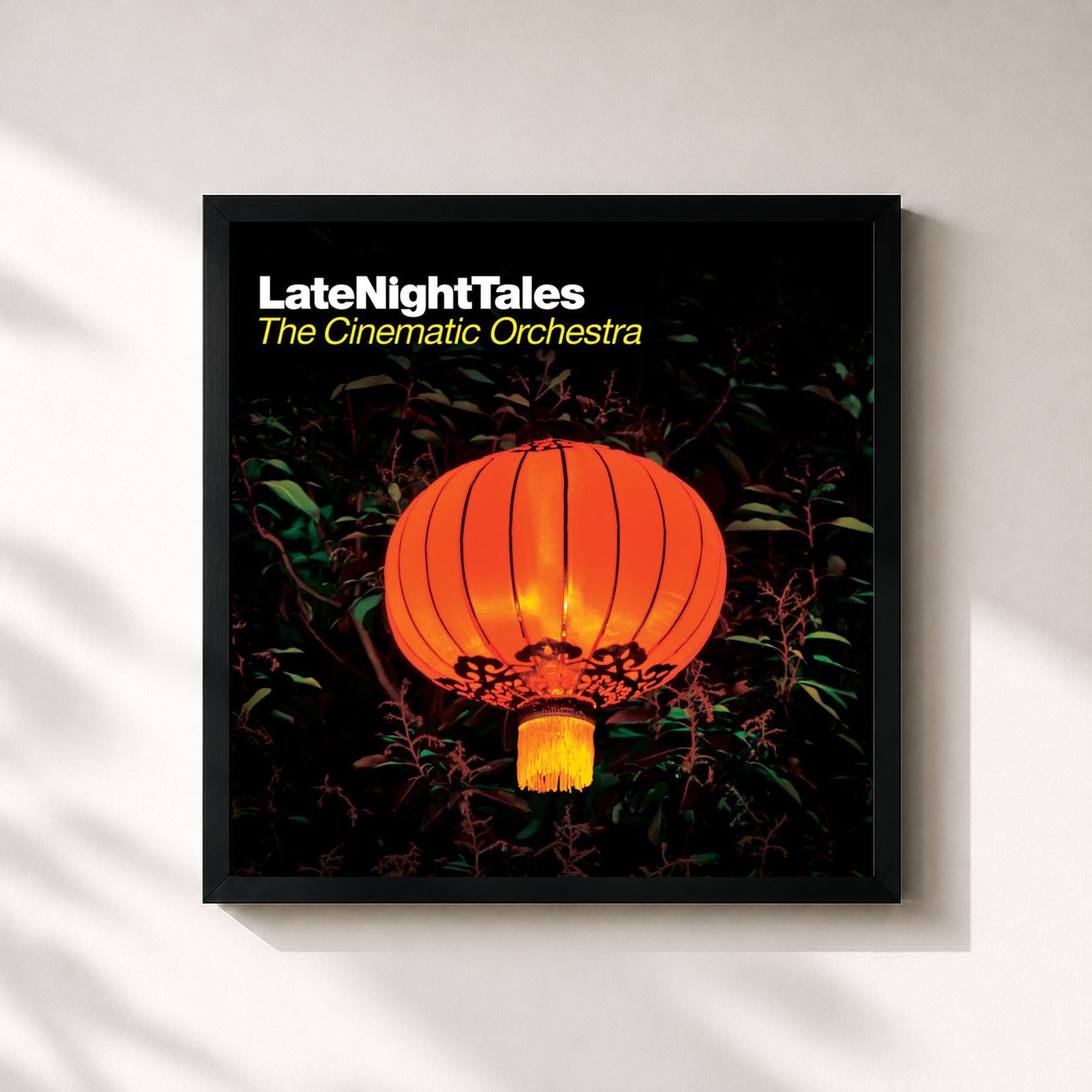 #noir Tableau carré de l'album Late Night Tales: The Cinematic Orchestra de The Cinematic Orchestra, cadre noir 32x32 cm