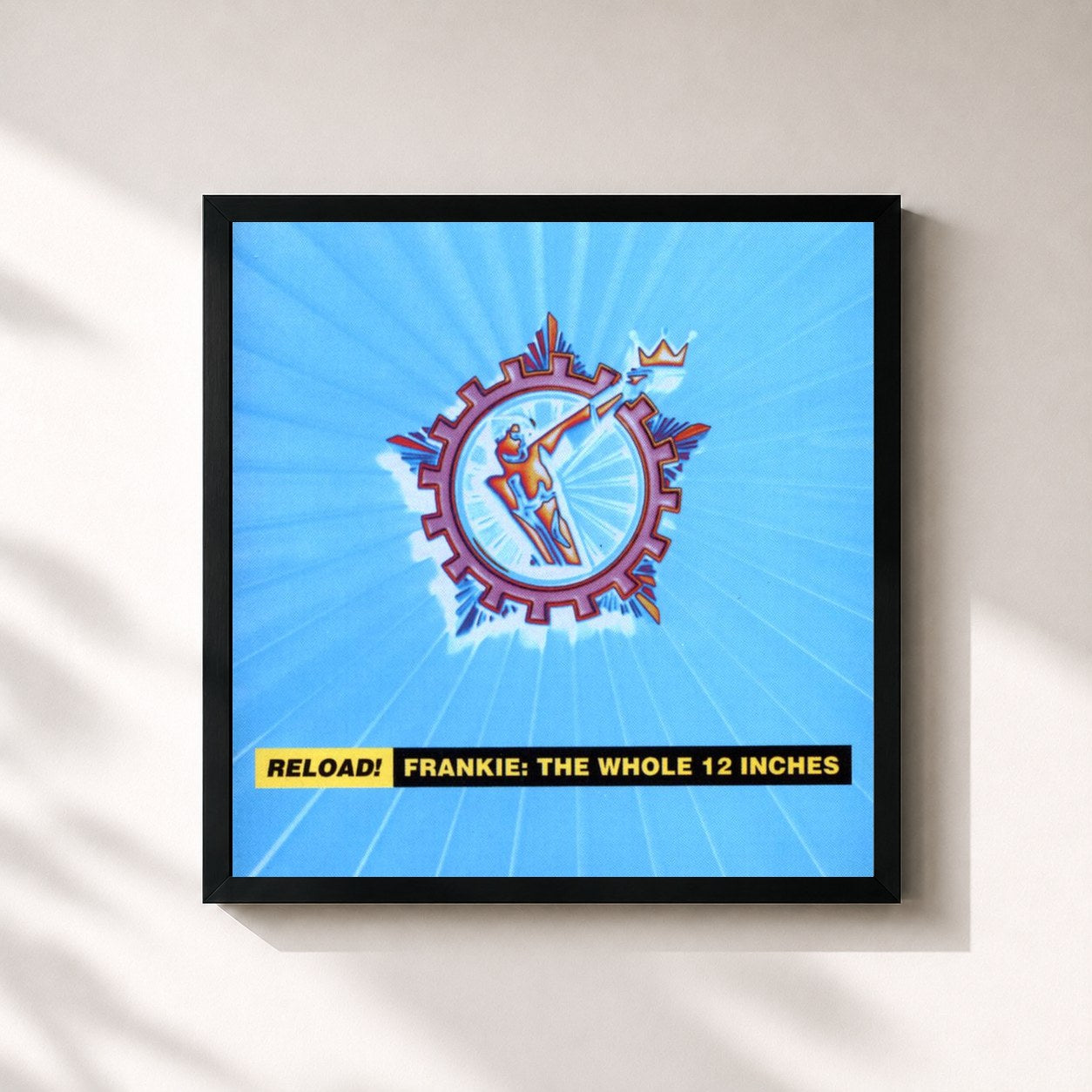 #noir Tableau carré de l'album Reload! Frankie: The Whole 12 Inches de Frankie Goes to Hollywood, cadre noir 32x32 cm