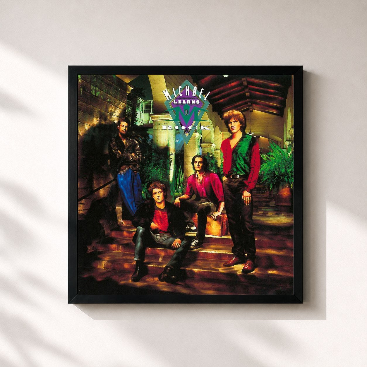 #noir Tableau carré de l'album Michael Learns To Rock (1991) de Michael Learns to Rock, cadre noir 32x32 cm