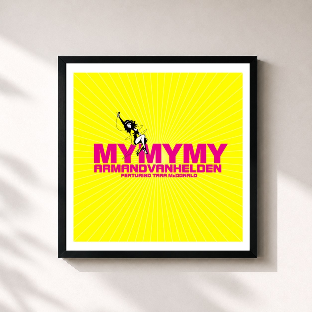 #noir Tableau carré de l'album My My My de Armand van Helden, cadre noir 32x32 cm
