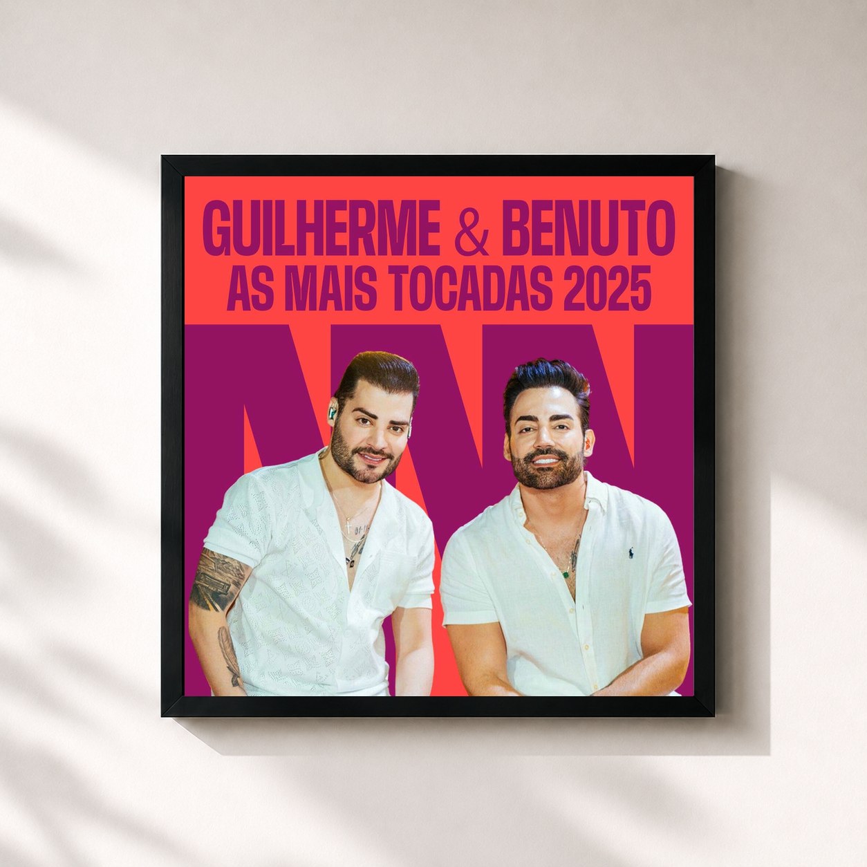 #noir Tableau carré de l'album Guilherme & Benuto - As Mais Tocadas 2025 de Guilherme & Benuto, cadre noir 32x32 cm