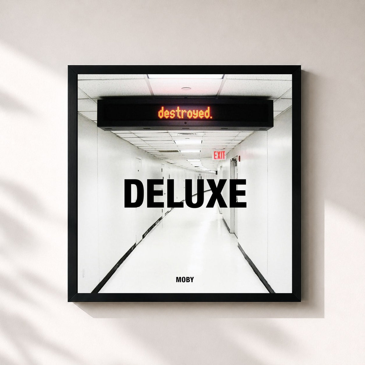 #noir Tableau carré de l'album Destroyed (Bonus Track) de Moby, cadre noir 32x32 cm