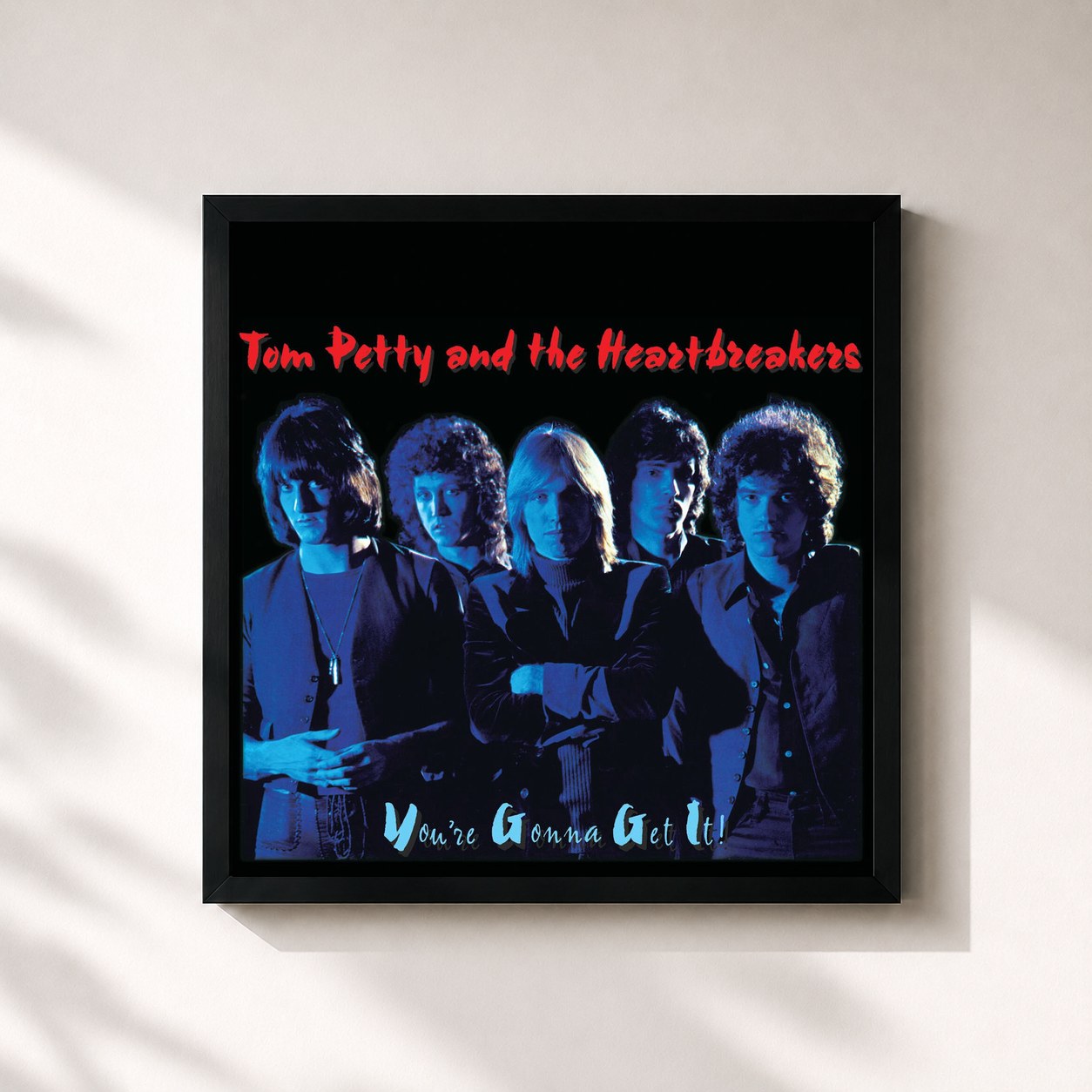 #noir Tableau carré de l'album You're Gonna Get It! de Tom Petty and the Heartbreakers, cadre noir 32x32 cm