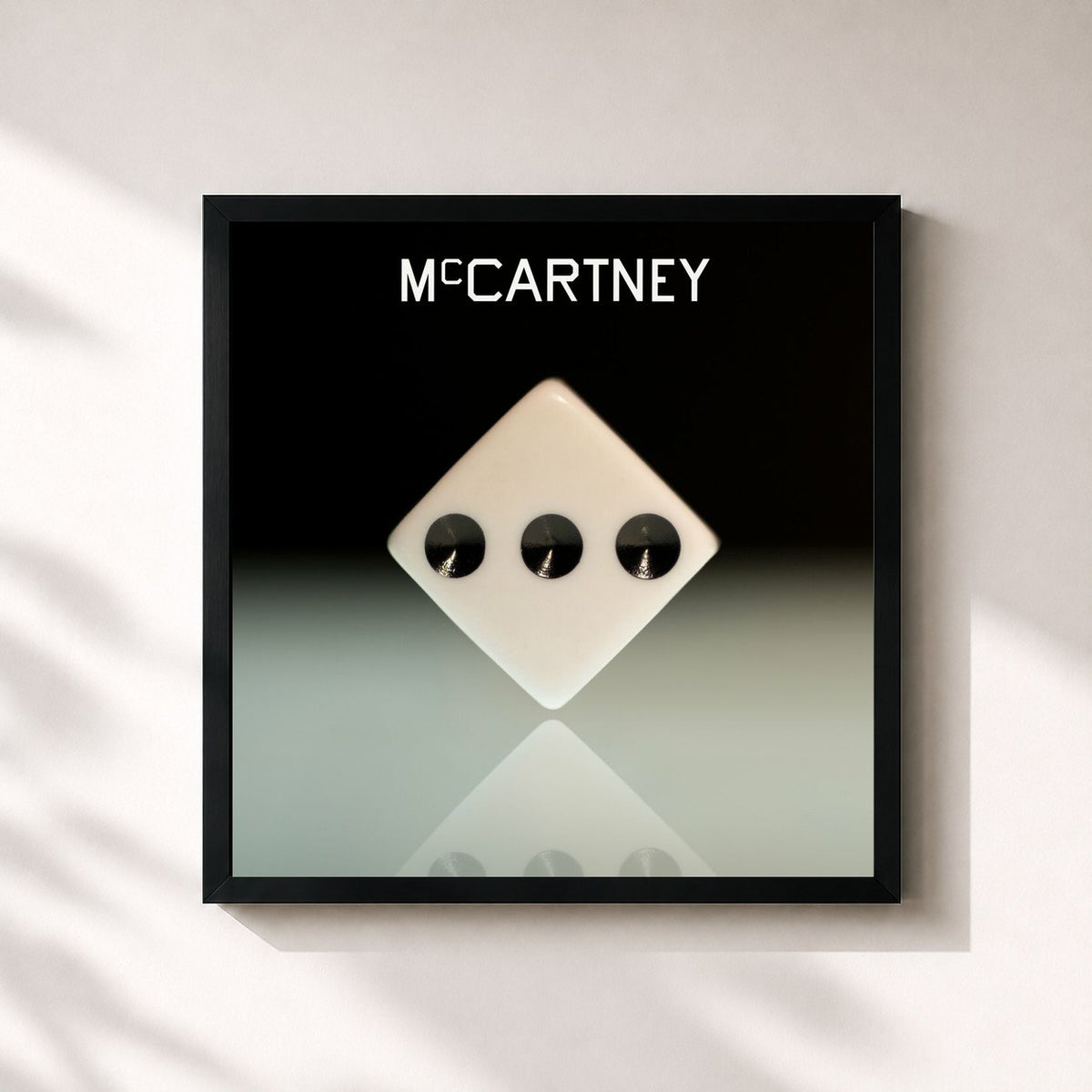 #noir Tableau carré de l'album McCartney III de Paul McCartney, cadre noir 32x32 cm