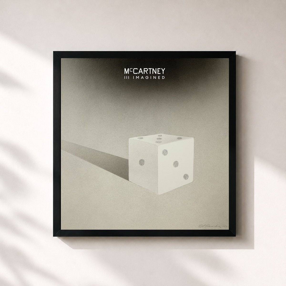 #noir Tableau carré de l'album McCartney III Imagined de Paul McCartney, cadre noir 32x32 cm